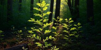 Eichen im Aufwind: Wie Baumsterben dem Wald neues Leben schenkt Eichenverjüngung_Auwald_Illustration