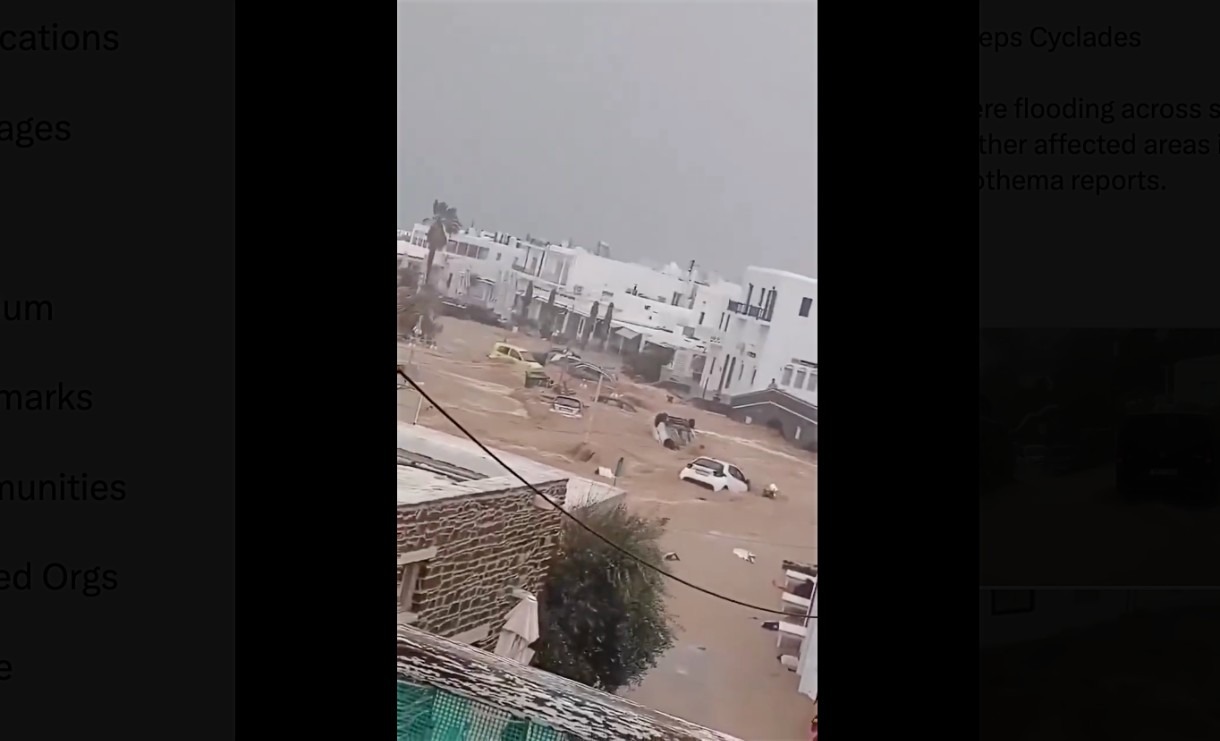 Sintflut über den Kykladen – Wenn Inselidylle im Wasser versinkt Überschwemmungen_Mykonos_ScreenX