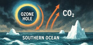 Ozon gerettet – Klima noch nicht: Wie der Südliche Ozean zur Schicksalszone wird Ozonloch_CO2_Klimawandel_Ozean_Illustration