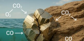 Pyrit im Klimakreislauf – Wie das „Narrengold“ plötzlich ernst genommen wird Pyrit_CO2_Illustration