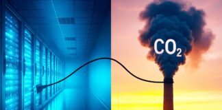 Klimaziele am Limit – Warum Big Tech den Weg zur CO₂-Neutralität zu verlieren droht CO2_KI_Tech-Firmen_Illustration