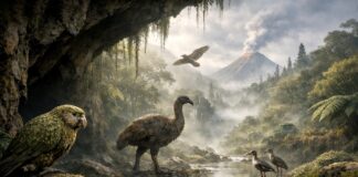 Eine Million Jahre: Was ein neuseeländisches Fossil uns wirklich über die Natur verrät Prähistorisches-Neuseeland_Illustration